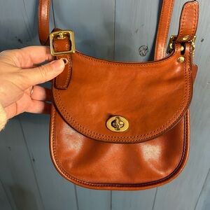 Coach Legacy Mini Saddle Rich Brown Leather Crossbody Bag